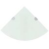 vidaXL Kampinės lentynos, 2vnt., baltos, 25x25cm, stiklas