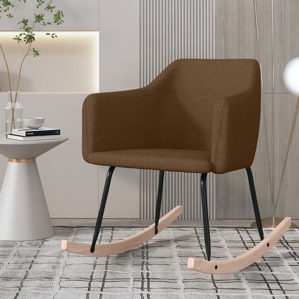 vidaXL Supama kėdė, rudos spalvos, audinys