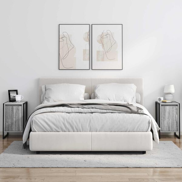 vidaXL Naktinis staliukas Pilkas Sonoma 39,5 x 30 x 50 cm