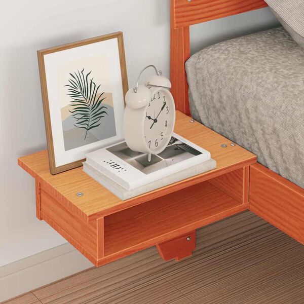 vidaXL Lovos rėmas Vaško ruda 75 x 190 cm Kietos pušies mediena