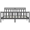vidaXL Lovos rėmas, pilkos spalvos, 200x200cm, pu&scaron;ies medienos masyvas