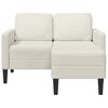vidaXL 2-vietė sofa su Chaise L formos kremu 125 cm aksomas