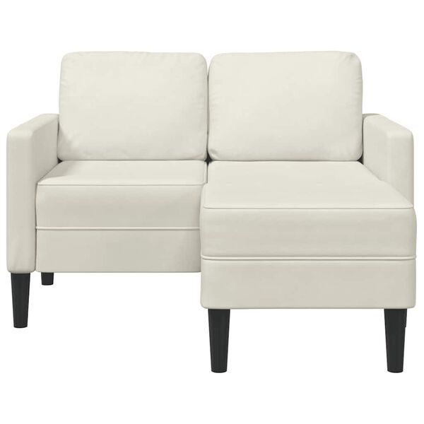 vidaXL 2-vietė sofa su Chaise L formos kremu 125 cm aksomas
