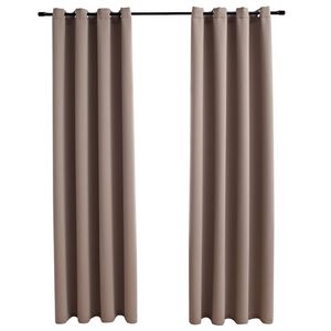 vidaXL Naktinės užuolaidos su žiedais, 2vnt., taupe spalvos, 140x175cm
