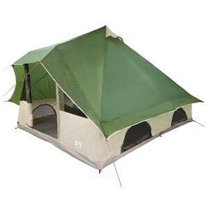 vidaXL Tipi palapinė su stogu Žalia 358 x 296 x 258 cm tafta