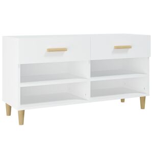 vidaXL Spintelė batams, baltos spalvos, 102x35x55cm, apdirbta mediena
