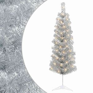 vidaXL Dirbtinis lieknas Kalėdų medis 150 cm 150 LED &Scaron;ilta balta