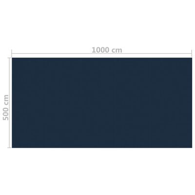 vidaXL Saulę sugerianti baseino plėvelė, juoda/mėlyna, 1000x500cm, PE