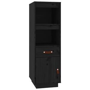 vidaXL Komoda, juoda, 34x40x108,5cm, pu&scaron;ies medienos masyvas