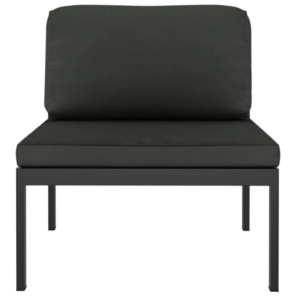 vidaXL Keturvietė sodo sofa su pagalvėlėmis, antracito, aliuminis