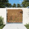 vidaXL Sodo vartai, 85x75 cm, Corten plienas, žolės ra&scaron;tas