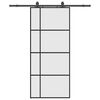 vidaXL Stumdomos durys su įrangos rinkiniu, juodas, 90x205 cm, ESG ir