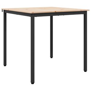 vidaXL Valgomojo stalas 80 x 80 x 75 cm Kietos pu&scaron;ies mediena Natūrali