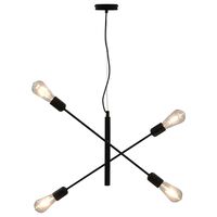 vidaXL Lubinis šviestuvas su kaitrinėmis lemputėmis, juodas, 2W, E27