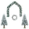 vidaXL Mini kalėdinių eglučių rinkinys 120 cm PVC Žalia ir balta