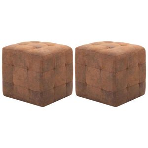 vidaXL Naktinės spintelės, 2vnt., rudos, 30x30x30cm, dirbtinė oda