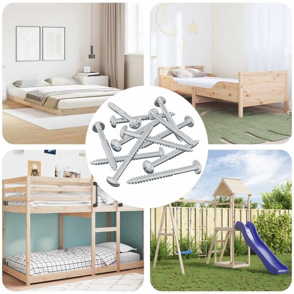 vidaXL Medinis varžtas 12 pcs Sidabro 9,8 x 53 mm Plienas