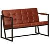 vidaXL Dvivietė sofa, rudos spalvos, tikra ožkos oda