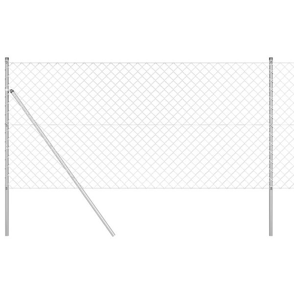 vidaXL Tvorelės stulpas Sidabro 10 x 1,2 m (60 x 60 mm tinklelis)