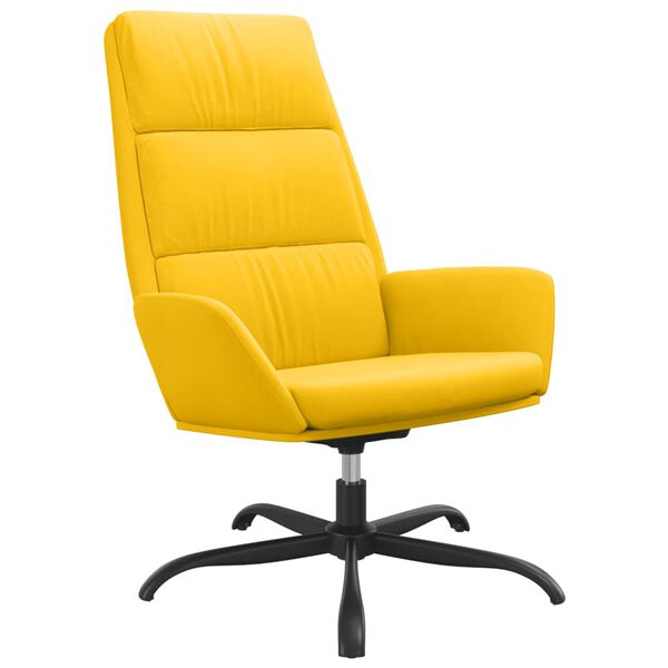 vidaXL Poilsio kėdė su pakoja, garstyčių geltonos spalvos, aksomas