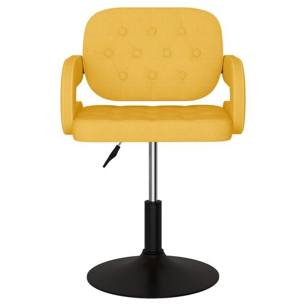 vidaXL Pasukamos valgomojo kėdės, 2vnt., garstyčių geltonos, audinys