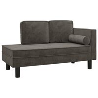 vidaXL Poilsio sofa su pagalvėmis/ilga pagalve, tamsiai pilka, aksomas