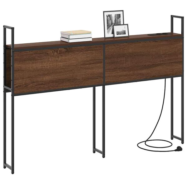 vidaXL Saugojimo Lovos Atlo&scaron;as su Įkrovimo Stotimi ruda ąžuolo 135 cm