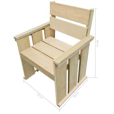 vidaXL Lauko kėdė, impregnuota pušies mediena
