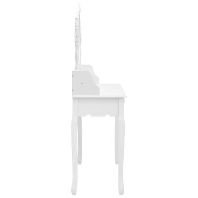 vidaXL Kosmetinio staliuko rinkinys, baltas, 75x69x140cm, paulovnija