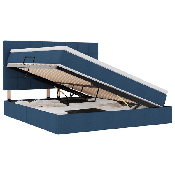 vidaXL Lova su daiktų laikymo vieta ir čiužiniu Mėlyna 180 x 200 cm