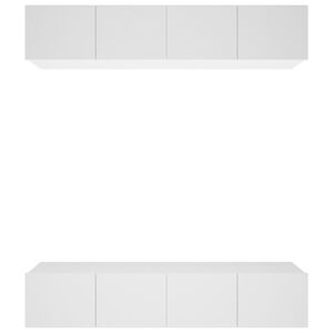 vidaXL Televizoriaus spintelės, 4vnt., baltos, 80x30x30cm, mediena