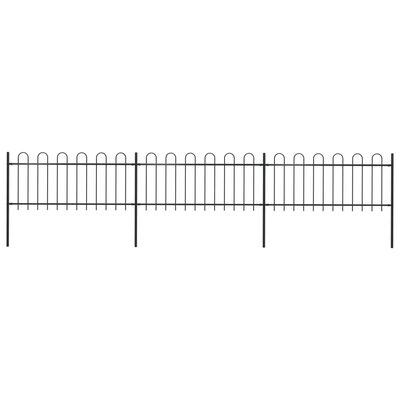 vidaXL Sodo tvora su apvaliais viršugaliais, juoda, 5,1x0,8 m, plienas