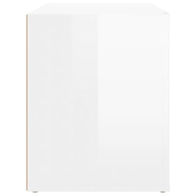vidaXL Naktinė spintelė, balta, 60x36x45cm, apdirbta mediena, blizgi
