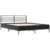 vidaXL Lovos rėmas, juodas, 160x200cm, apdirbta mediena ir metalas