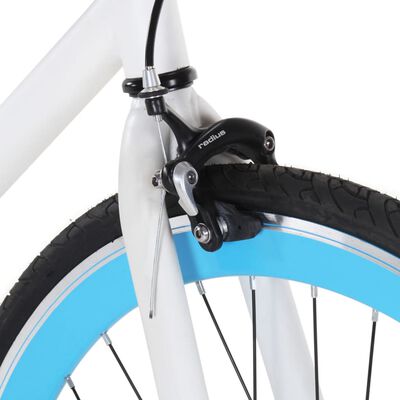 vidaXL Fiksuotos pavaros dviratis, baltas ir mėlynas, 700c, 55cm