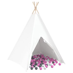 vidaXL Teepee palapinė Balta 120 x 120 x 150 cm Audinys ir plastikas