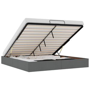 vidaXL Osmanų lovos rėmas be čiužinio Tamsiai pilkas 160x200cm audinys