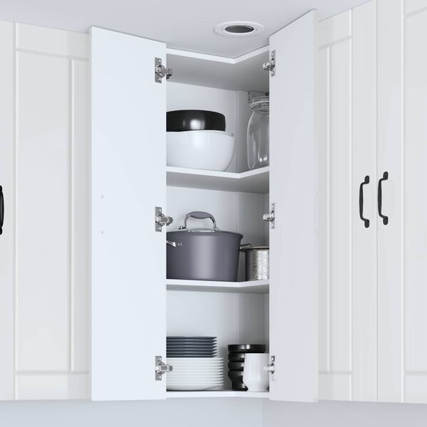 vidaXL Virtuvės spintelė Auk&scaron;tai blizganti balta 57 x 57 x 100 cm