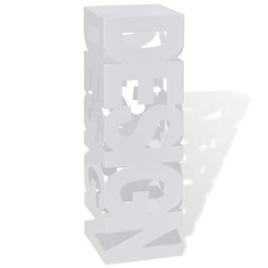 Baltas Kvadratinis Skėčių, Vaik&scaron;č. Lazdų Stovas, Plienas, 48,5 cm
