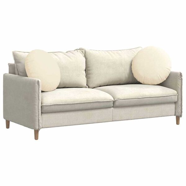 vidaXL Sėdynių pagalvėlės 2 pcs Kreminė &Oslash; 50 cm Kordūrinis audinys