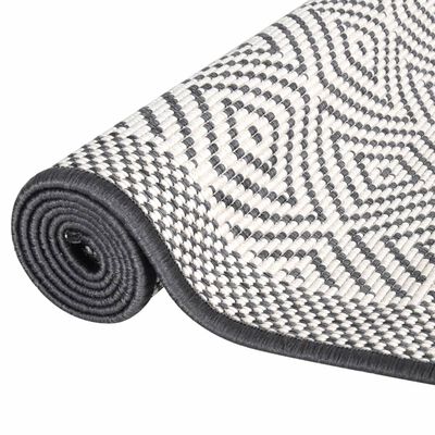 vidaXL Lauko kilimėlis, pilkos ir baltos spalvos, 80x150cm, dvipusis
