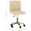 vidaXL Pasukamos valgomojo kėdės, 4vnt., kreminės spalvos, aksomas
