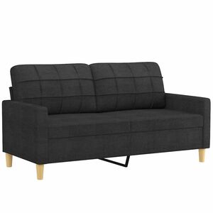 vidaXL Dvivietė sofa, juodos spalvos, 140cm, audinys