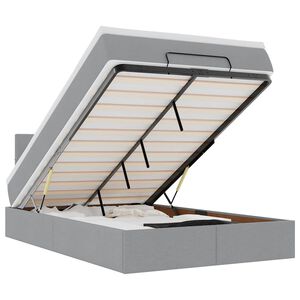 vidaXL Osmanų lova su čiužiniu, pilkas, 120x190cm, audinys