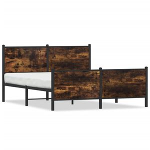 vidaXL Lovos rėmas be čiužinio, dūminio ąžuolo, 140x190cm, metalas