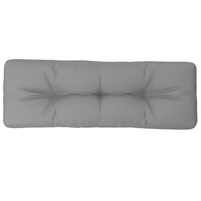 vidaXL Paletės pagalvėlė, pilkos spalvos, 120x40x12cm, audinys
