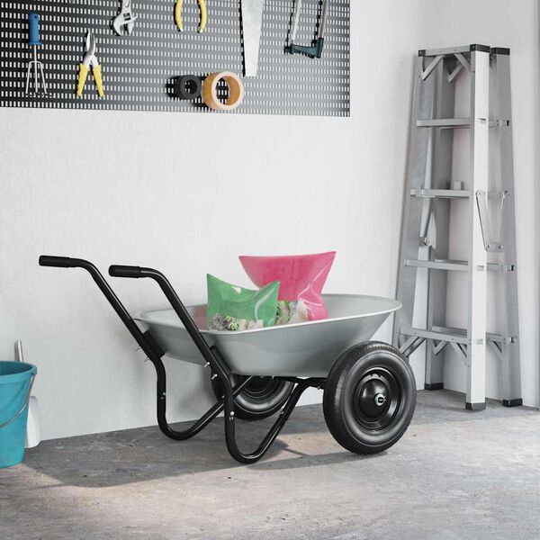 vidaXL Vežimėlio padėklo pakeitimas Sidabro 90 x 63 x 28 cm Plienas