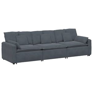 vidaXL Modulinė sofa su pagalvėlėmis, tamsiai pilka