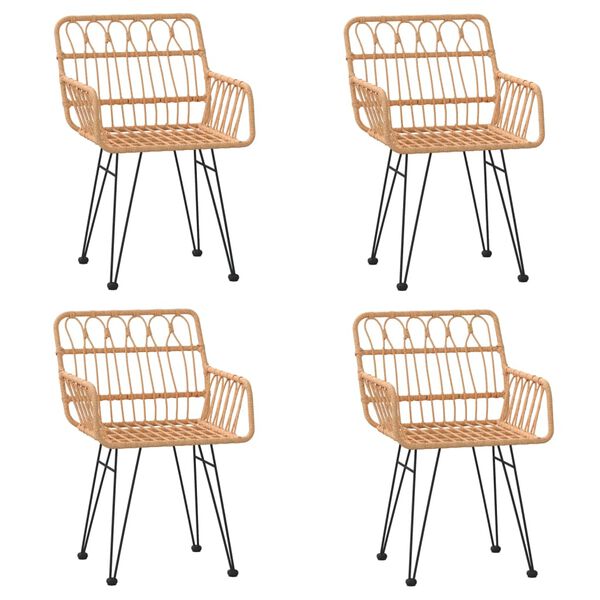 vidaXL Sodo valgomojo baldų komplektas, 5 dalių, poliratanas