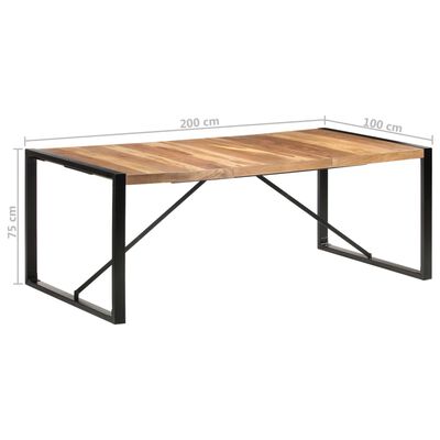 vidaXL Valgomojo stalas, 200x100x75cm, mediena su dalbergijos apdaila
